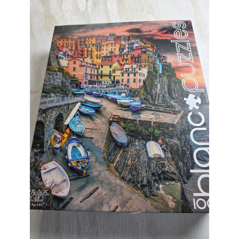 Blanc Puzzles 1000 Piece Jigsaw Puzzle Kyrenian  Galip Coastal Sunset Village